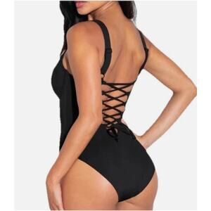 NEW TA3 Lifty Sculpting One Piece Swimsuit Black J/K Cup Womens Medium Reg